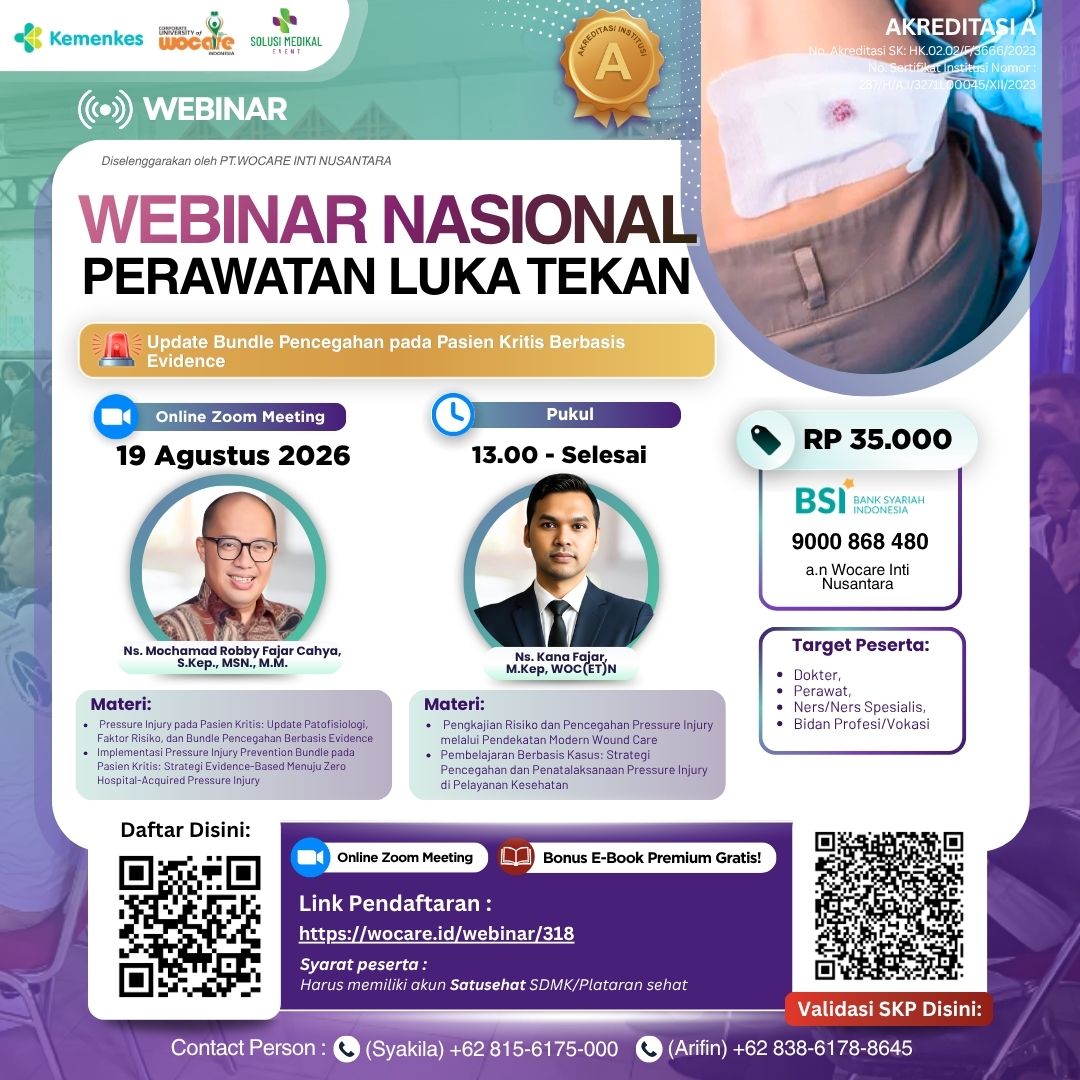 Poster webinar WEBINAR NASIONAL PERAWATAN LUKA TEKAN