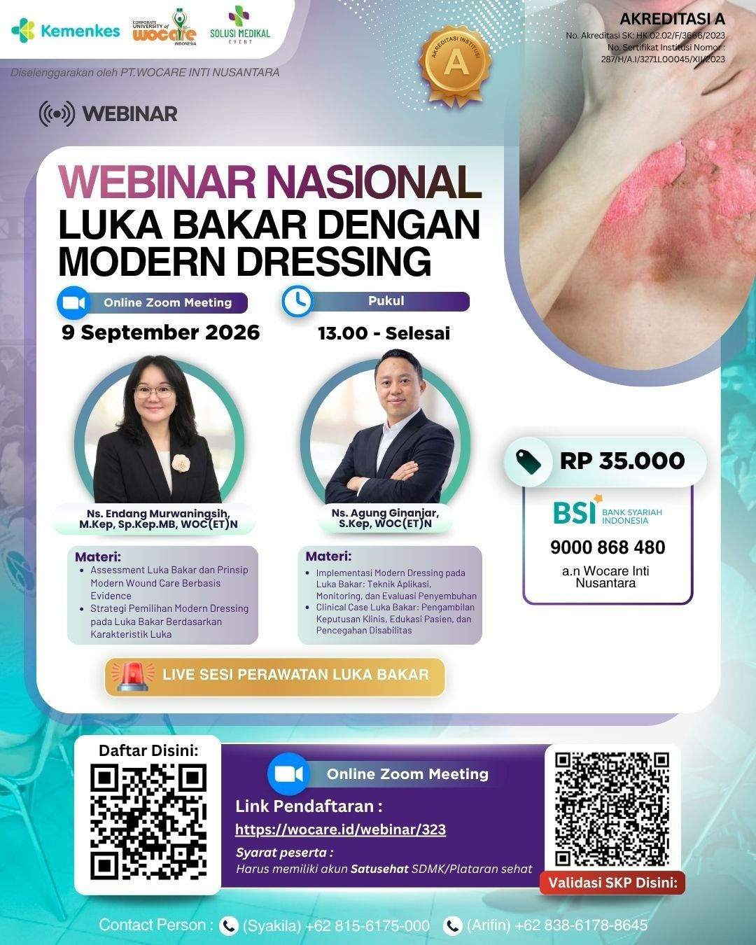 WEBINAR NASIONAL LUKA BAKAR DENGAN MODERN DRESSING