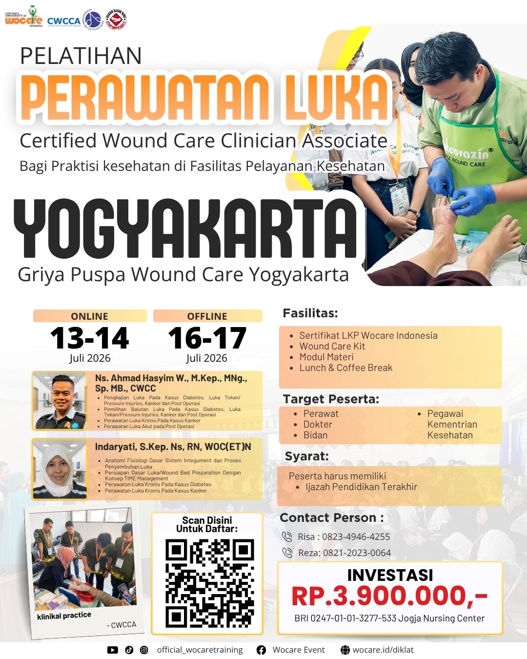 PELATIHAN PERAWATAN LUKA MODERN (CWCCA) YOGYAKARTA JULI 2026
