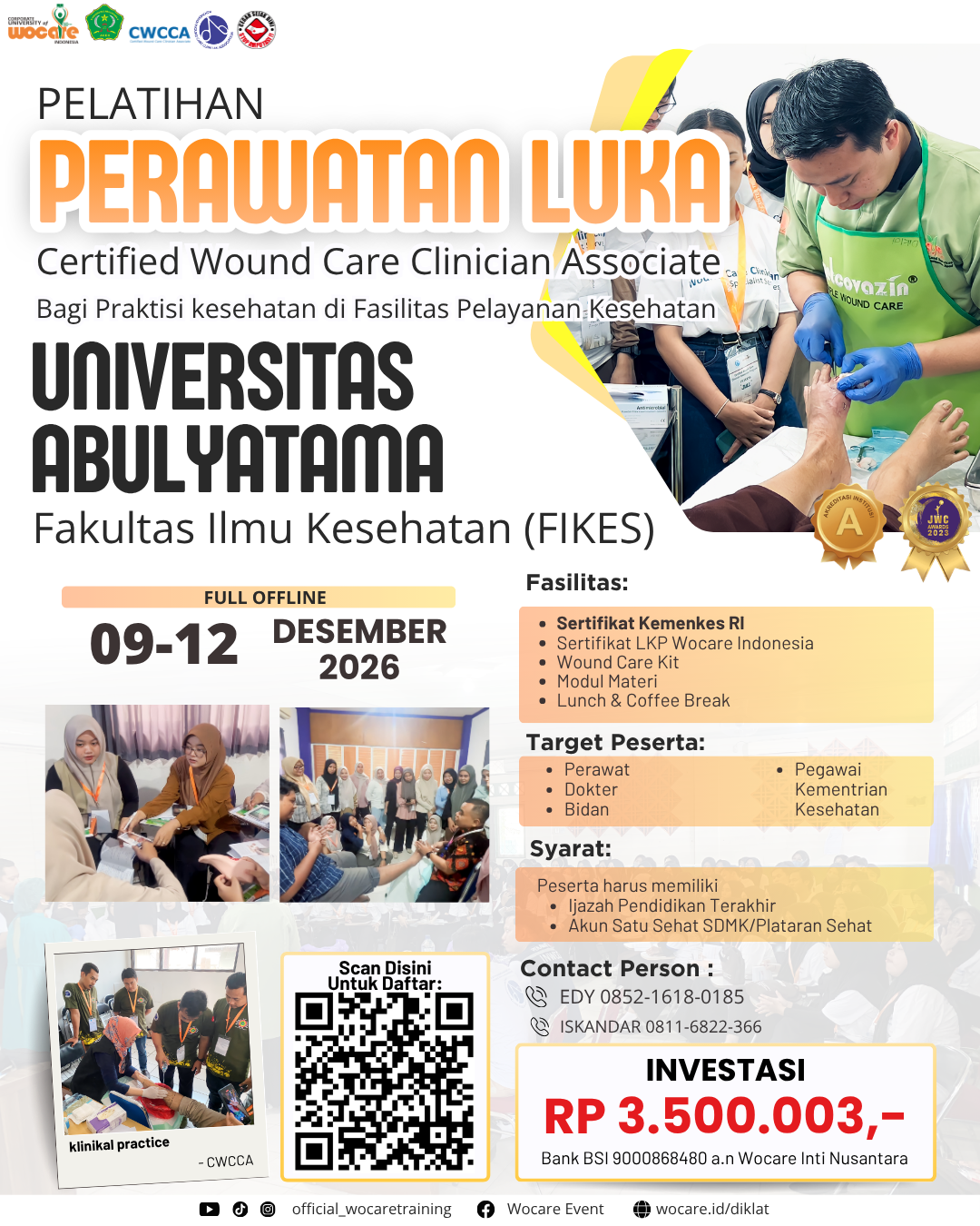 PELATIHAN PERAWATAN LUKA MODERN (CWCCA) UNIVERSITAS ABULYATAMA DESEMBER 2026