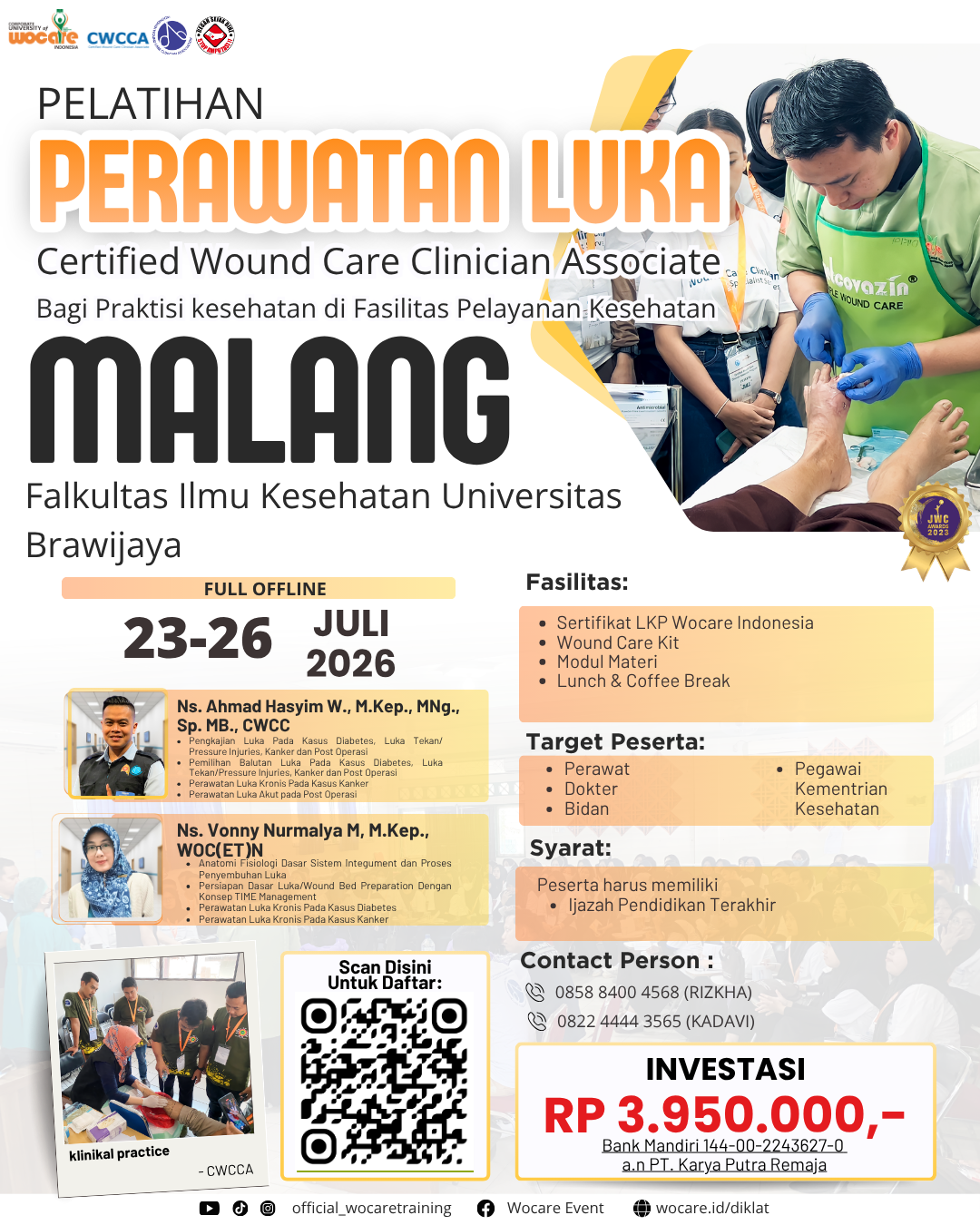 PELATIHAN PERAWATAN LUKA MODERN (CWCCA) MALANG JULI 2026