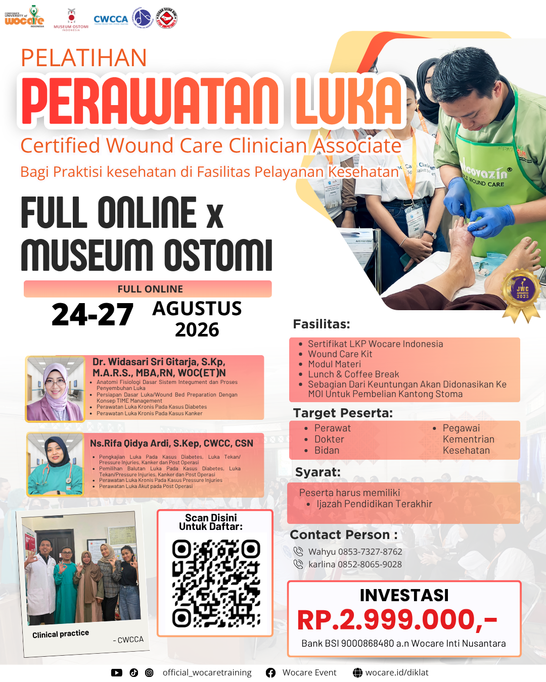 PELATIHAN PERAWATAN LUKA MODERN (CWCCA) BOGOR FULL ONLINE  X MUSEUM OSTOMI AGUSTUS 2026