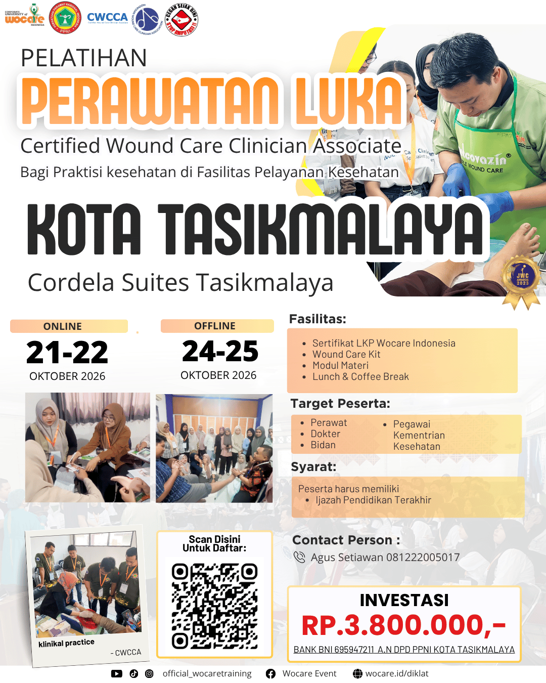 PELATIHAN PERAWATAN LUKA MODERN (CWCCA) KOTA TASIKMALAYA OKTOBER 2026