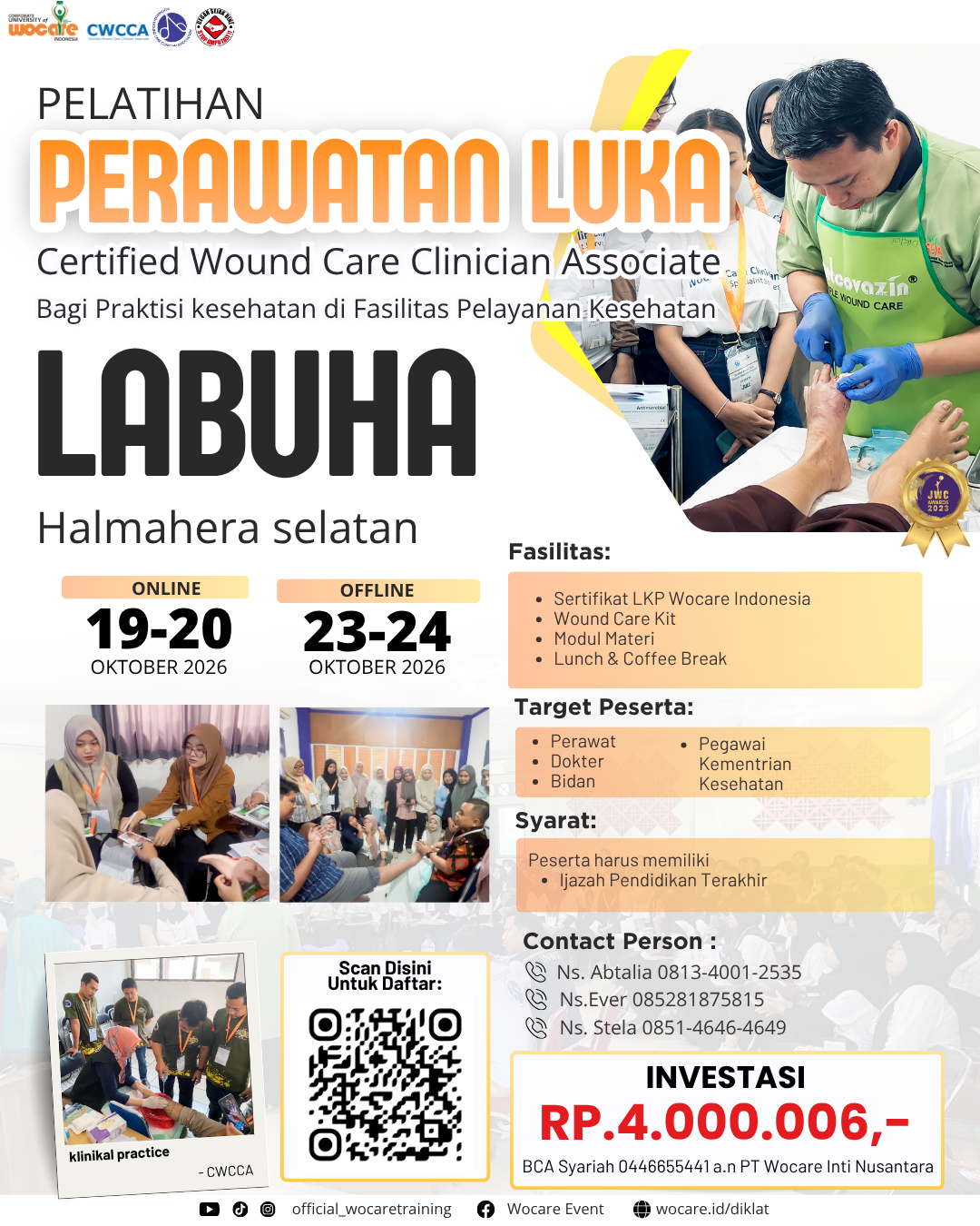 PELATIHAN PERAWATAN LUKA MODERN (CWCCA) LABUHA OKTOBER 2026