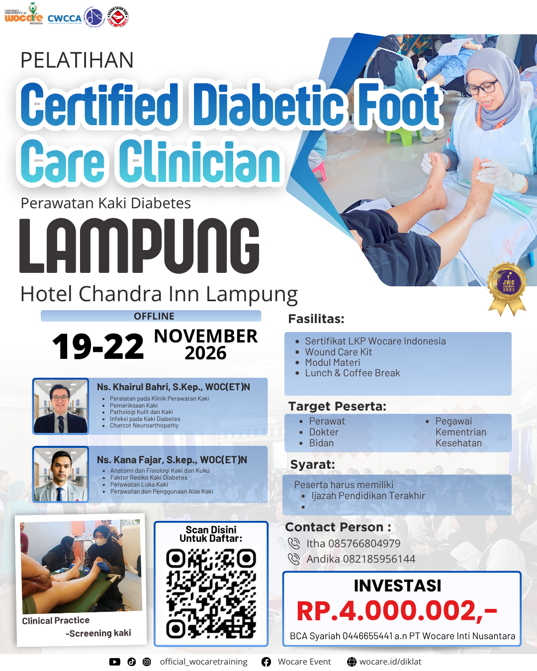 PELATIHAN PERAWATAN KAKI DIABETES (CDFCC) LAMPUNG NOVEMBER 2026