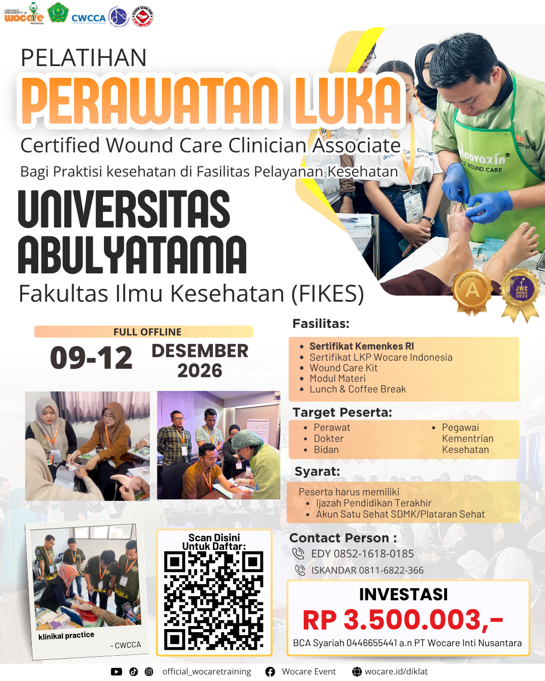 PELATIHAN PERAWATAN LUKA MODERN (CWCCA) UNIVERSITAS ABULYATAMA DESEMBER 2026