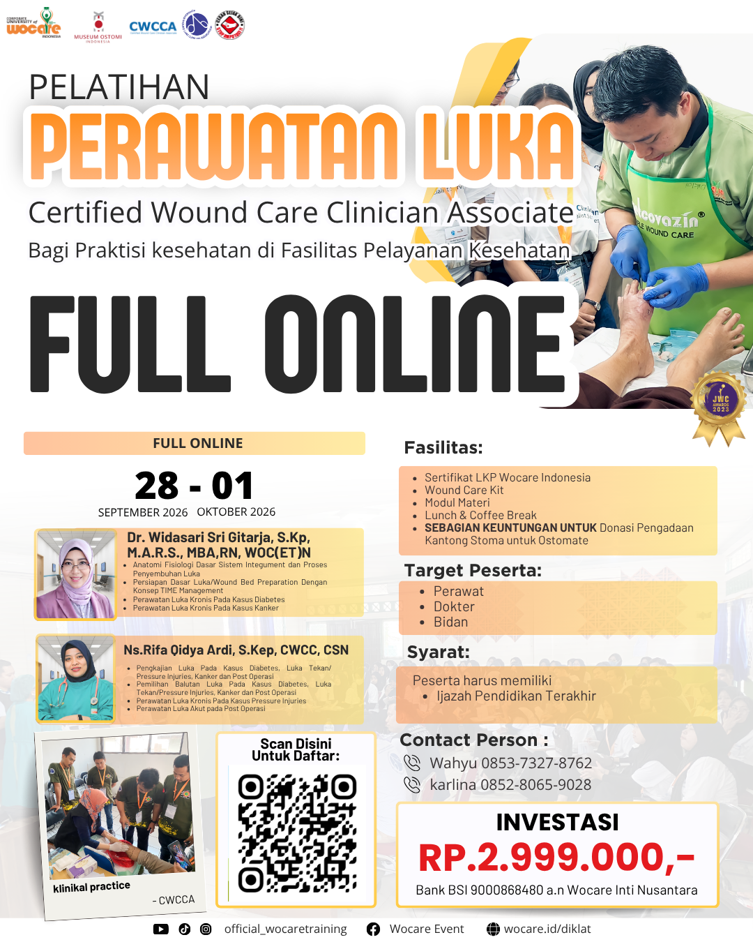 PELATIHAN PERAWATAN LUKA MODERN (CWCCA) BOGOR FULL ONLINE  X MUSEUM OSTOMI SEPTEMBER 2026