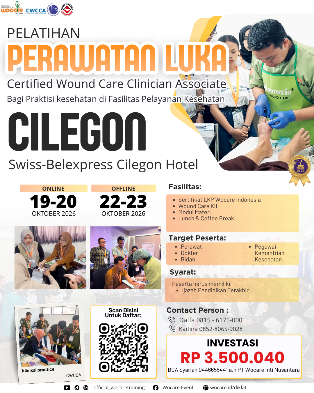 PELATIHAN PERAWATAN LUKA MODERN (CWCCA) CILEGON OKTOBER 2026