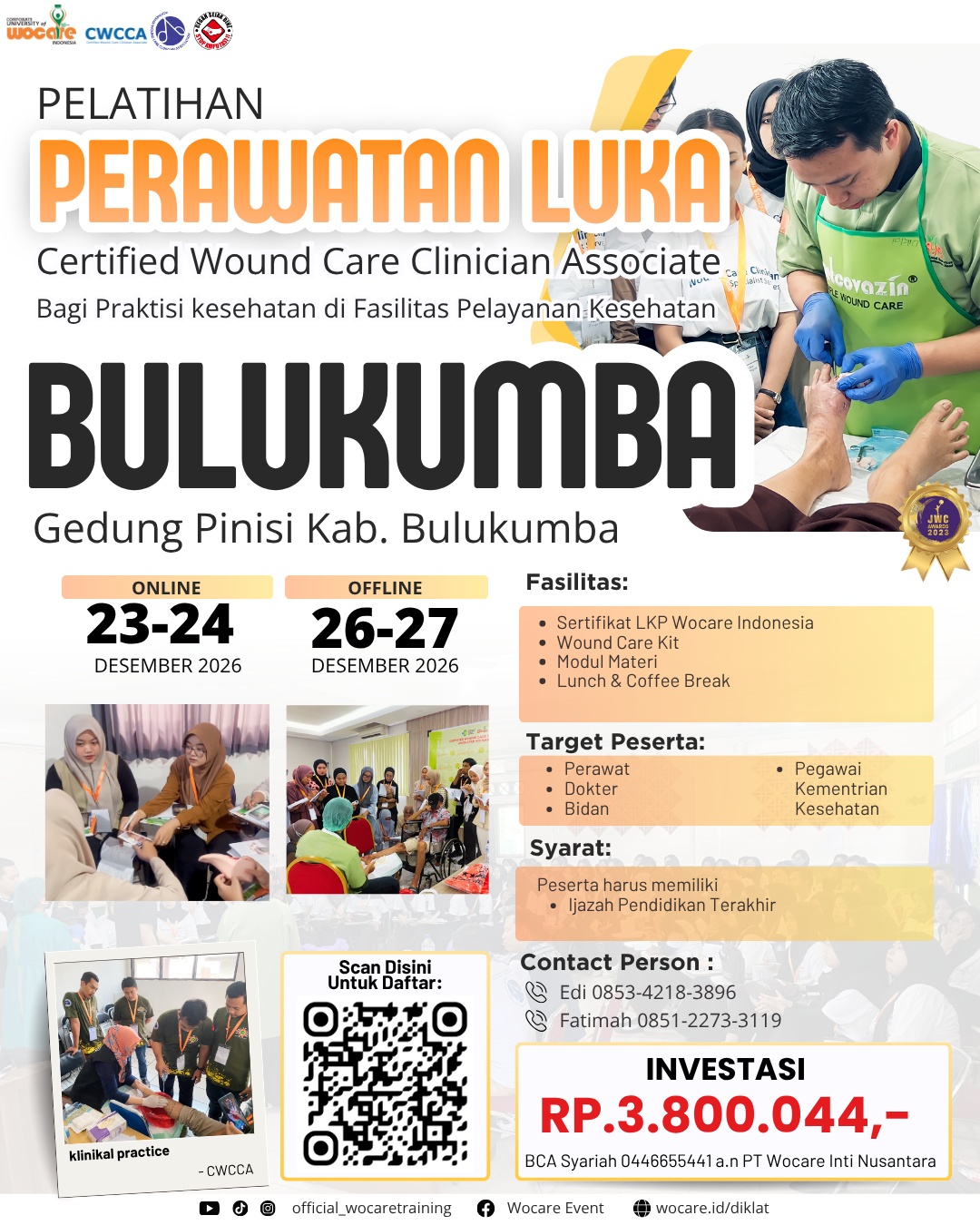 PELATIHAN PERAWATAN LUKA MODERN (CWCCA) BULUKUMBA  DESEMBER 2026