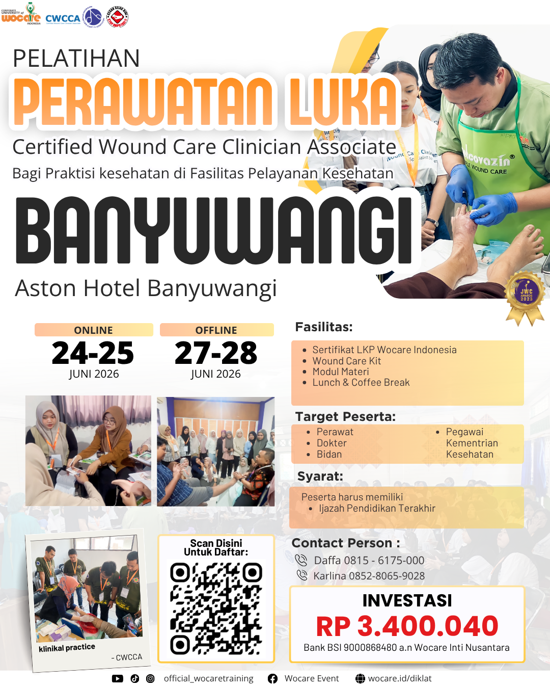 PELATIHAN PERAWATAN LUKA MODERN (CWCCA) BANYUWANGI JUNI 2026