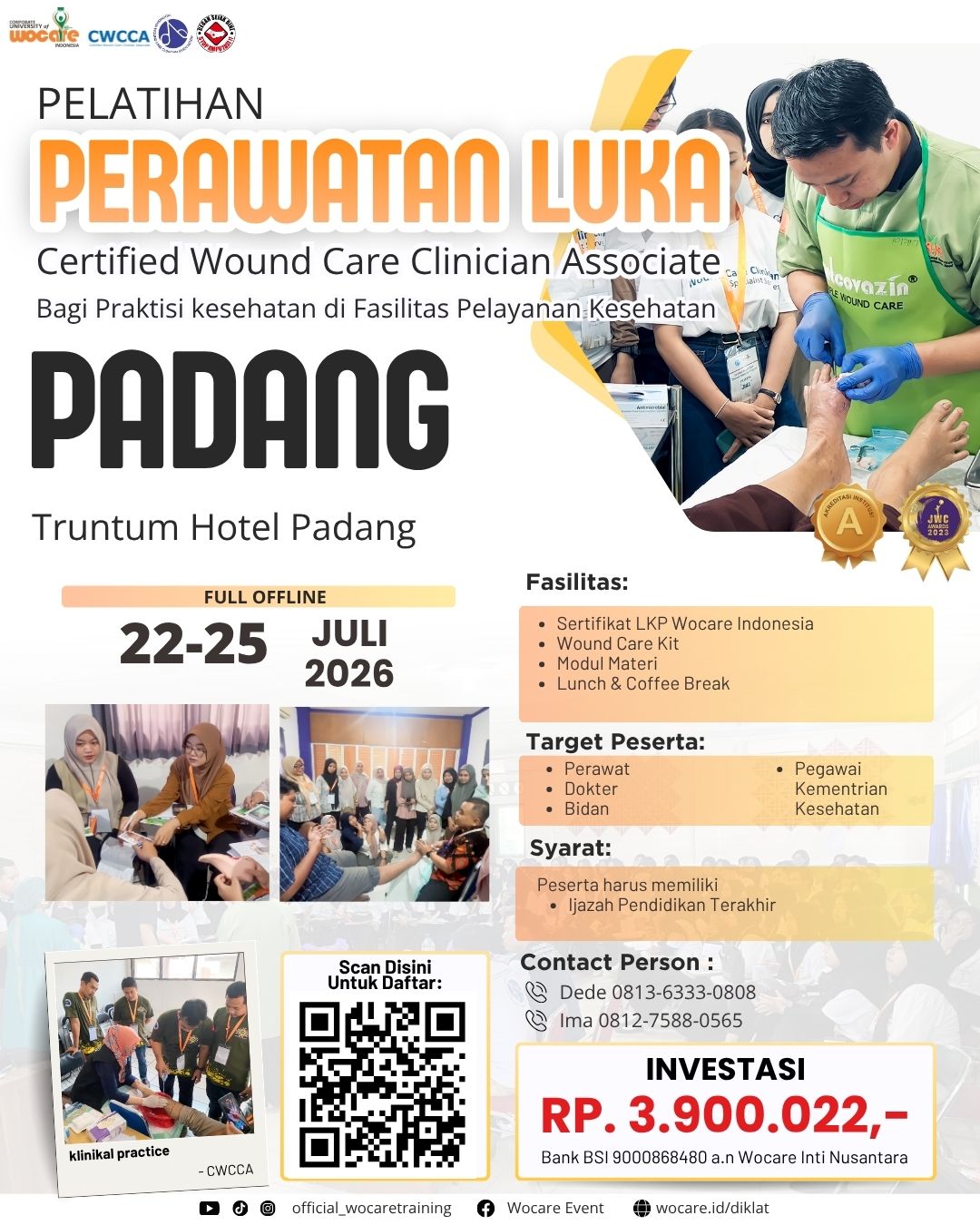PELATIHAN PERAWATAN LUKA MODERN (CWCCA) PADANG JULI  2026